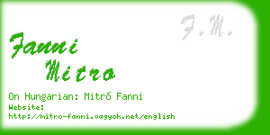 fanni mitro business card